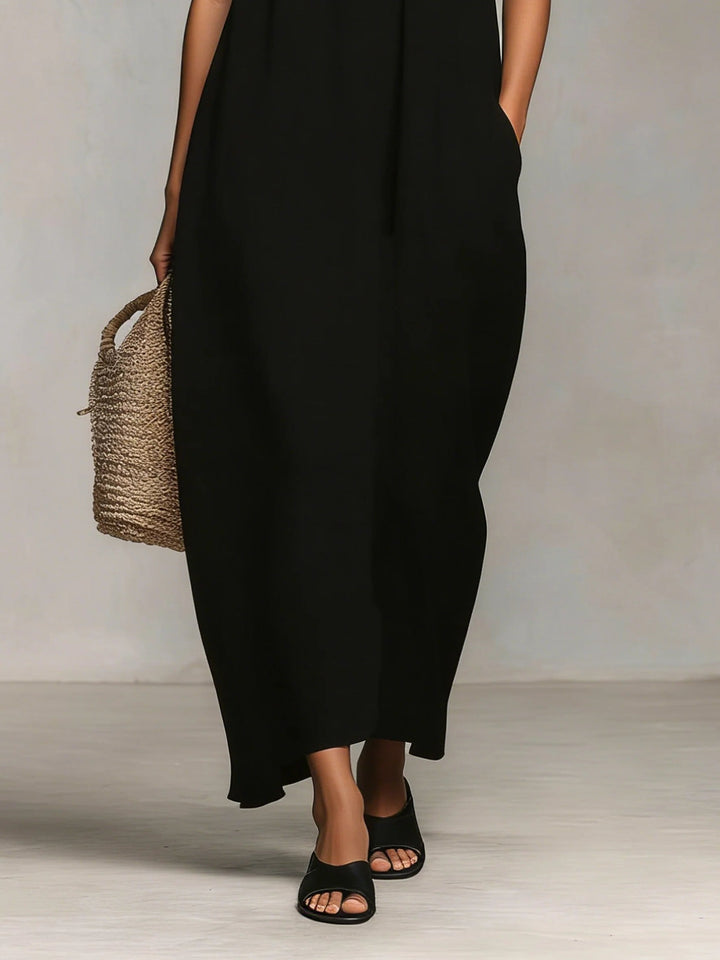 Mirelle™ | Maxi Dress with Color Blocks and Thin Straps