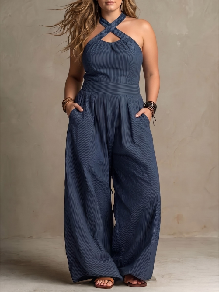BIANCA™ - ELEGANT LINEN BLEND SUMMER JUMPSUIT
