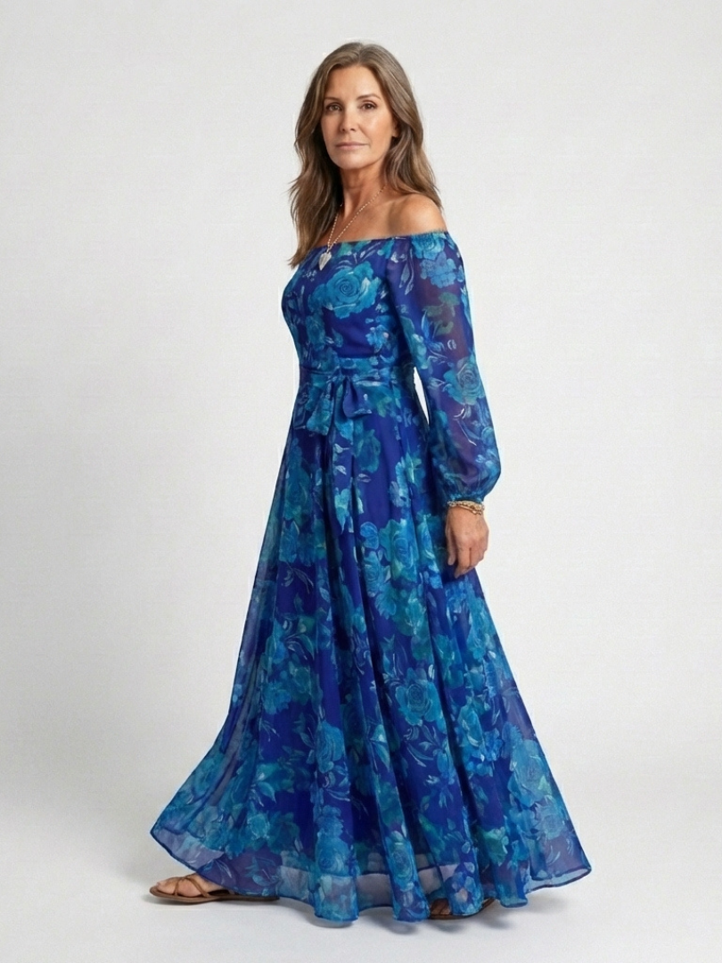 Violet & Grace™ | Off Shoulder Floral Maxi Dress