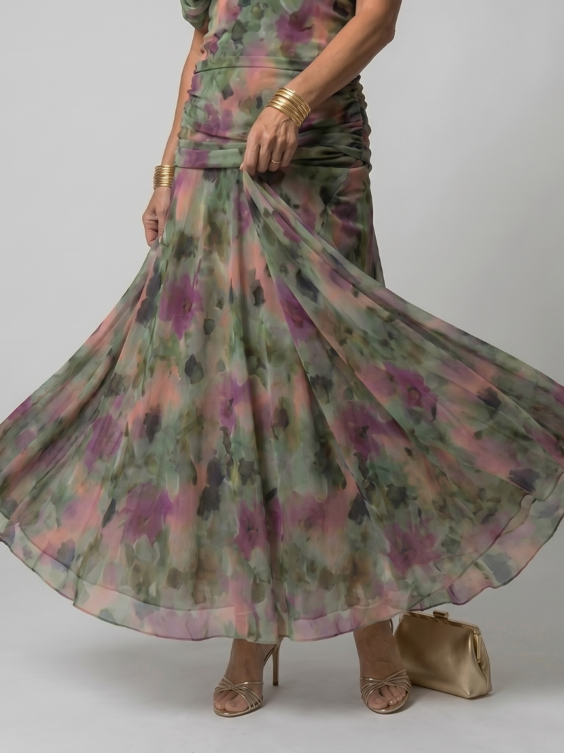 Stella & Grace™ | Off Shoulder Flow Midi Dress