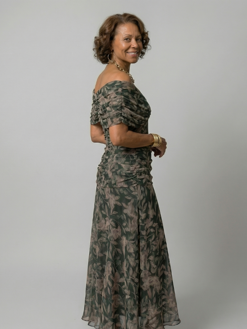 Calen | Off Shoulder Flow Midi Dresses