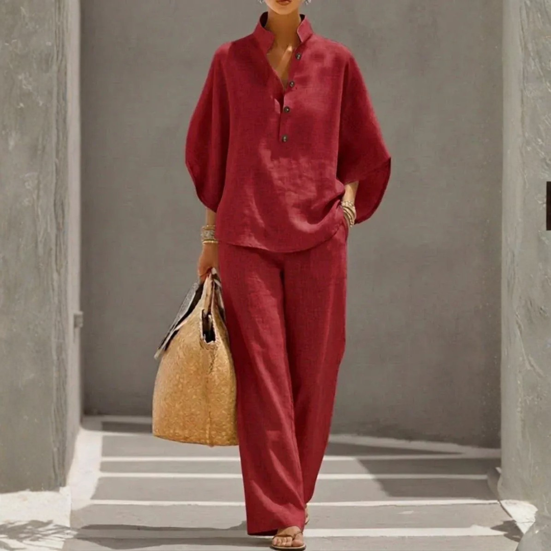 MARIBEL™ - FLARED CASUAL SUMMER LINEN SET