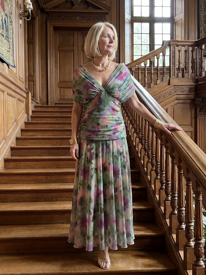 Stella & Grace™ | Off Shoulder Flow Midi Dress