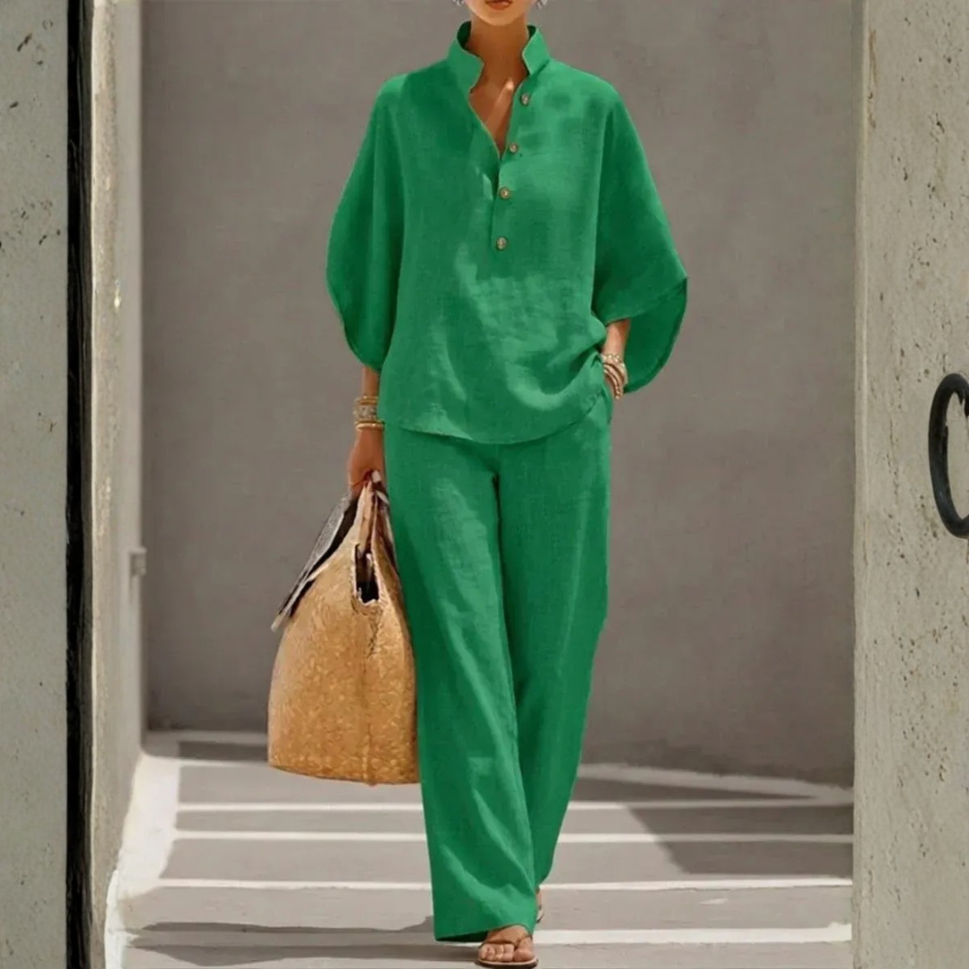 MARIBEL™ - FLARED CASUAL SUMMER LINEN SET