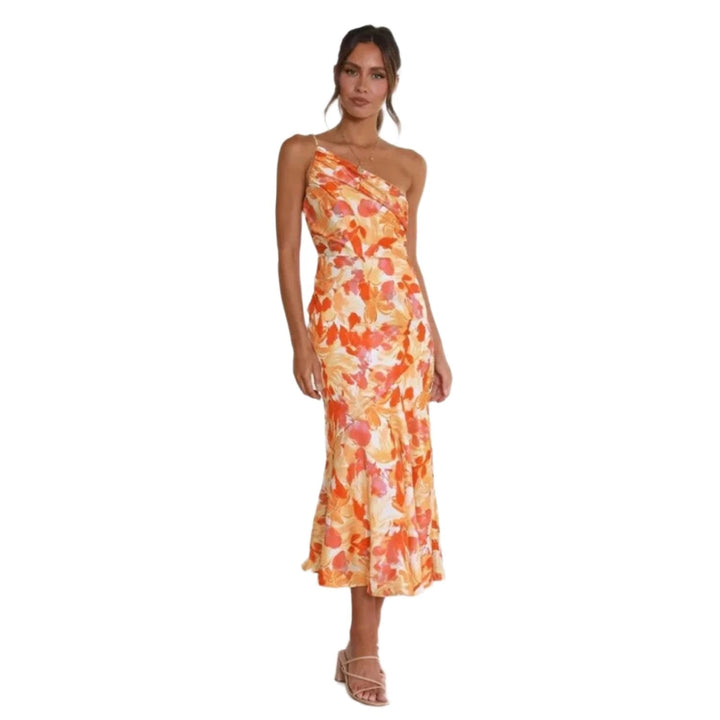 Violet | Floral Satin Gown