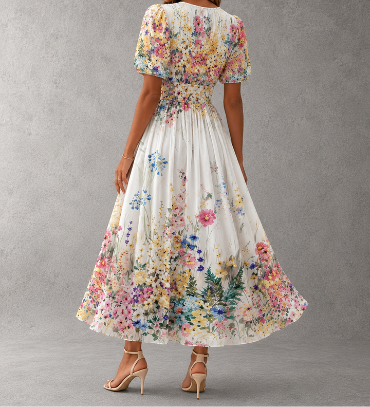 Rosalinda™ | Short Sleeve Floral Maxi Dress