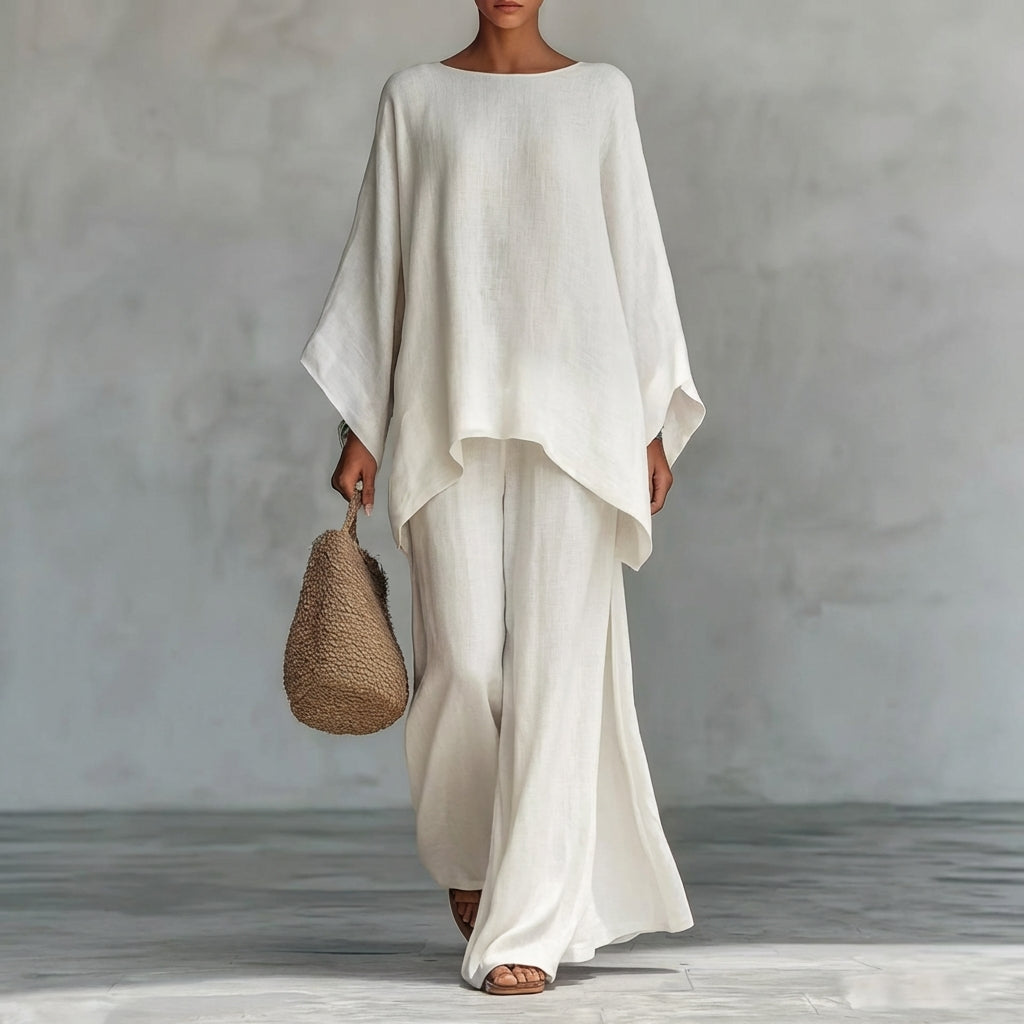 Christine | Two-Piece Long Sleeve Set with Wide Pants