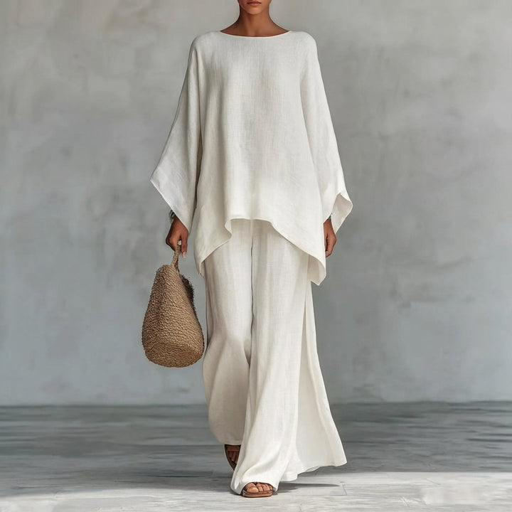 Christine | Two-Piece Long Sleeve Set with Wide Pants
