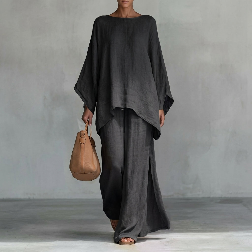 Christine | Two-Piece Long Sleeve Set with Wide Pants