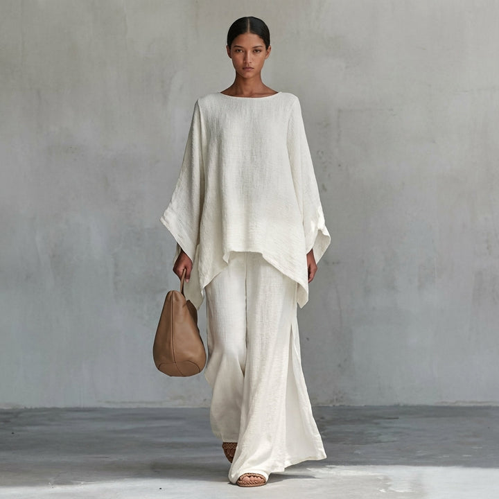 Christine | Two-Piece Long Sleeve Set with Wide Pants