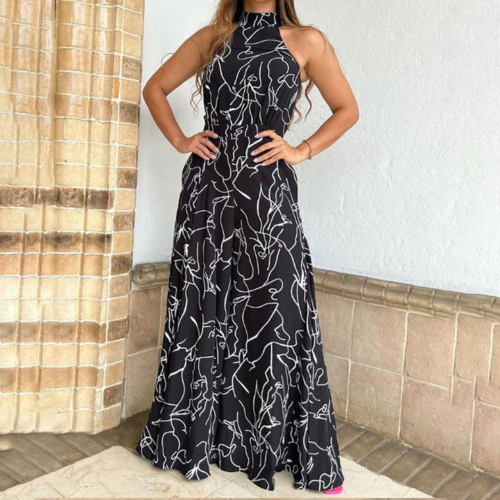 QIANA™ - Elegant Wide Leg Neck Tie Sleeveless Summer Jumpsuit