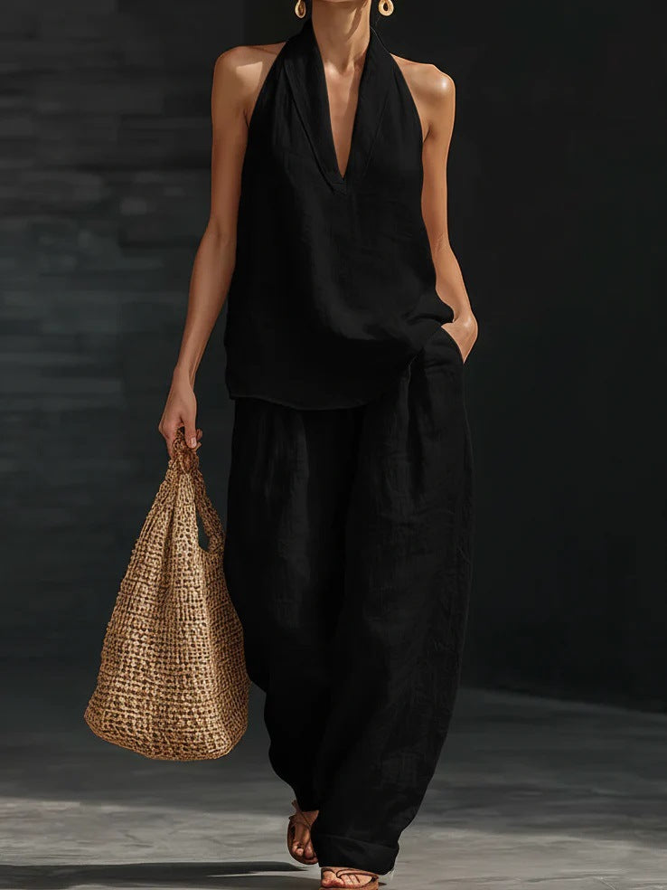 Zoë™ – Sleeveless Top and Wide Pants Set