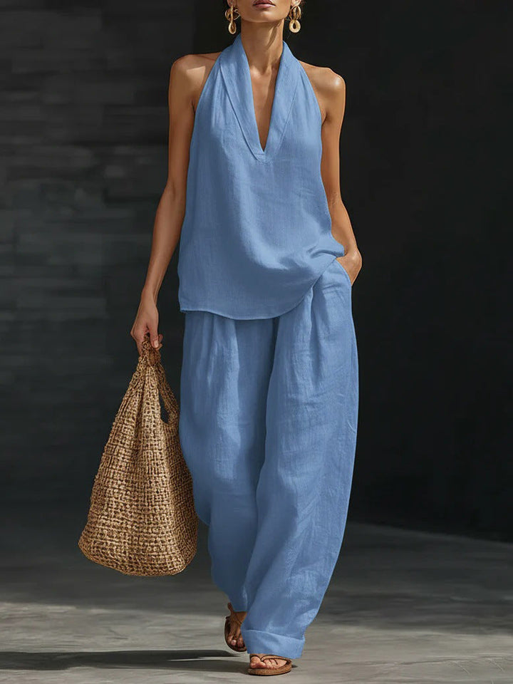 Zoë™ – Sleeveless Top and Wide Pants Set