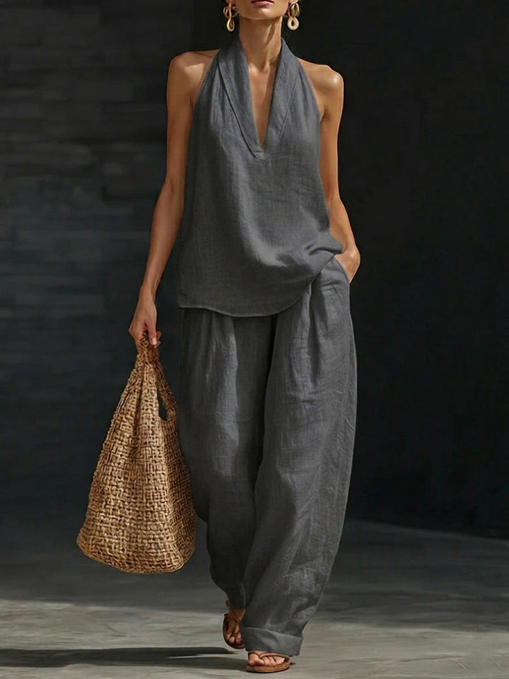 Zoë™ – Sleeveless Top and Wide Pants Set