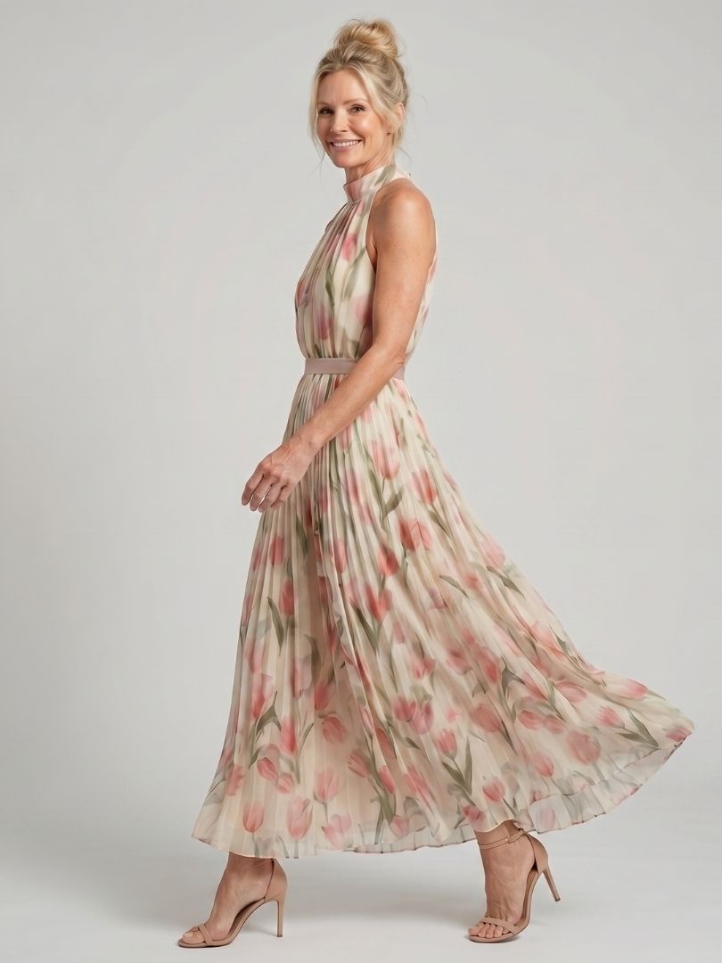 Violet & Grace™ | Halter Neck Floral Midi Dress