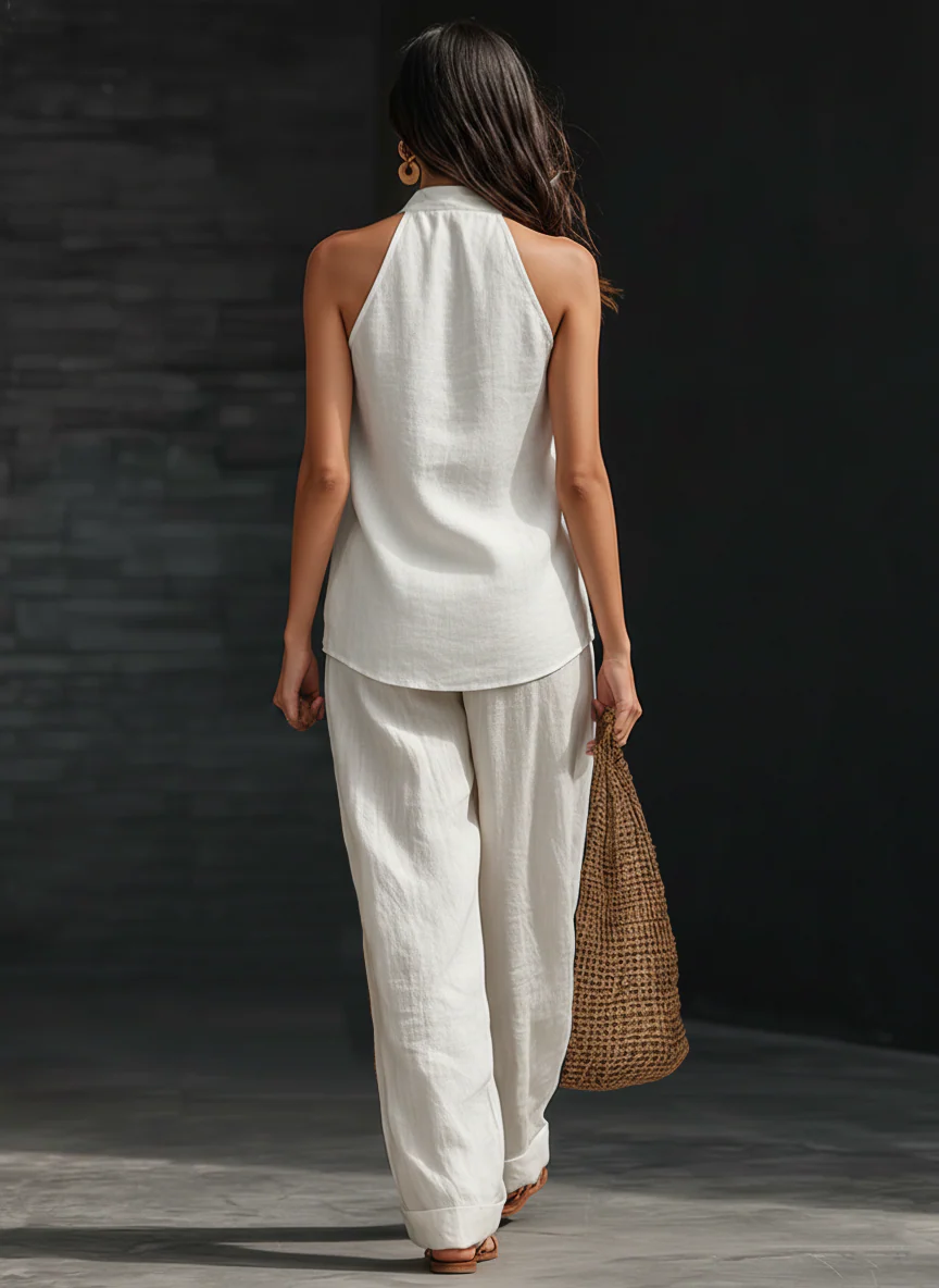 Zoë™ – Sleeveless Top and Wide Pants Set