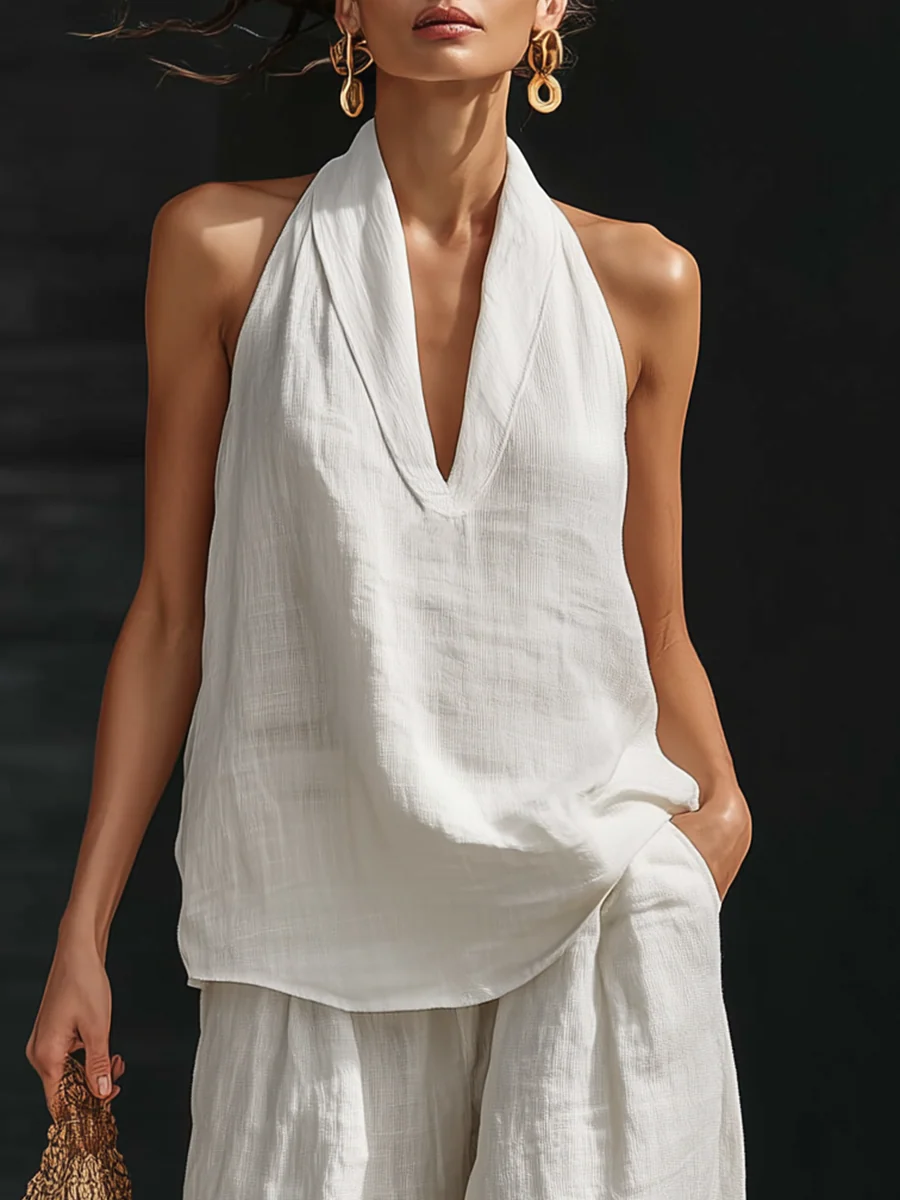 Zoë™ – Sleeveless Top and Wide Pants Set