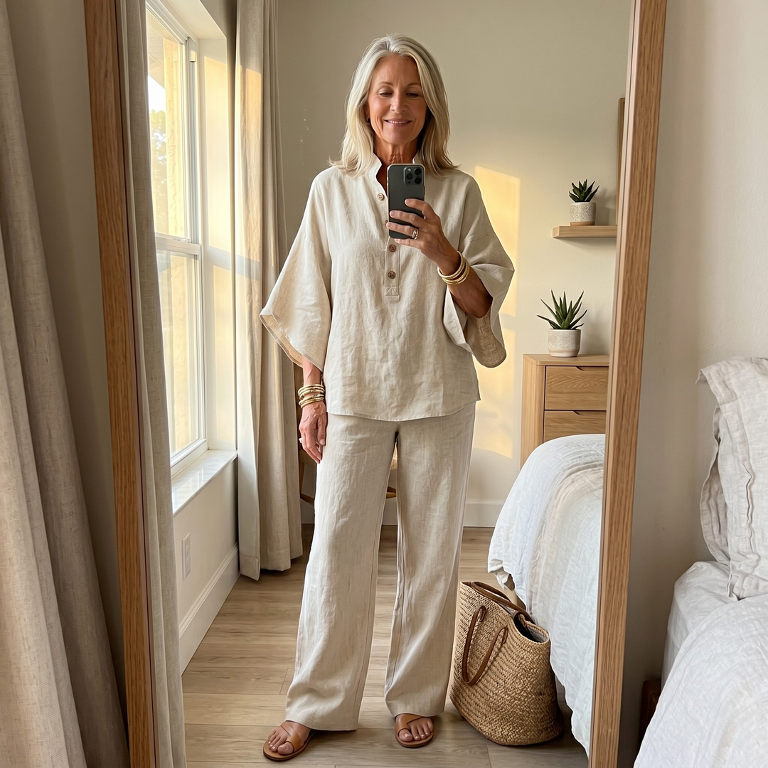 MARIBEL™ - FLARED CASUAL SUMMER LINEN SET