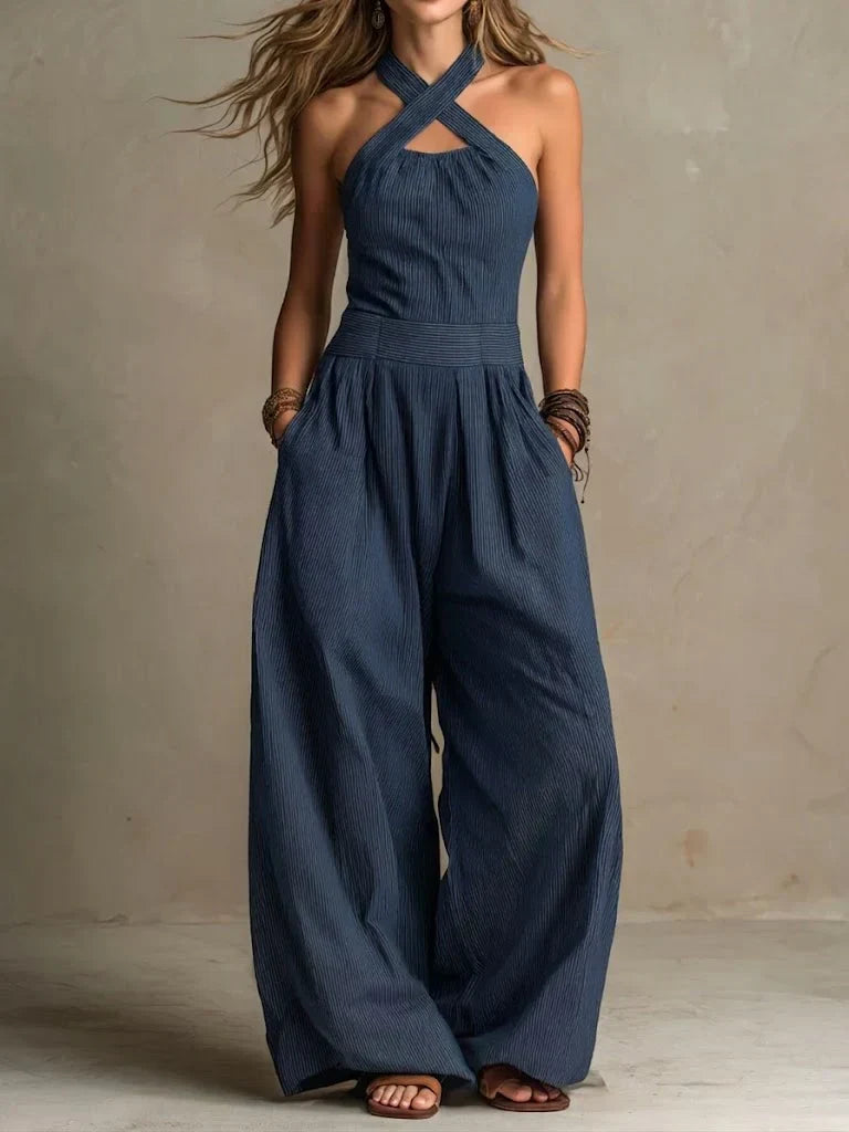 BIANCA™ - ELEGANT LINEN BLEND SUMMER JUMPSUIT